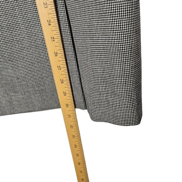 Houndstooth Wool Blend A-Line Skirt Pocket Side Zipper Fish Tail Midi Office 7/8 - Picture 10 of 11